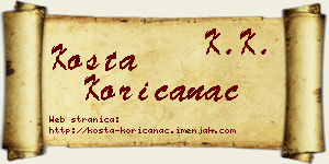 Kosta Korićanac vizit kartica